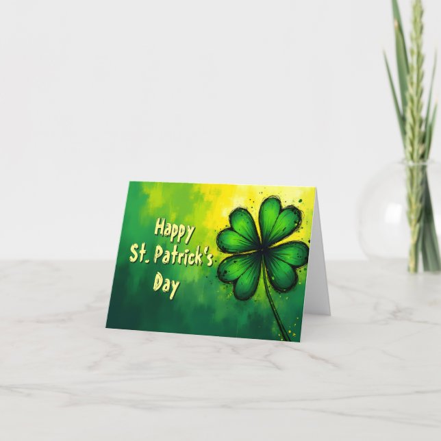 Carte Green, Happiness & Joy - Bonne St. Patrick's Day ! (Devant)