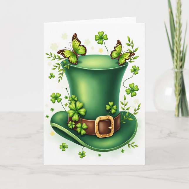 Carte Green Hat Butterflies Scene Card (Devant)