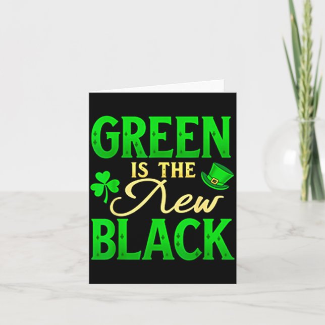 Carte Green Is The New Black - St. Patrick’s Day Shamroc (Devant)