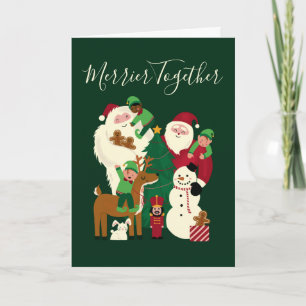 Carte Green Merrier Ensemble Père Noël et amis