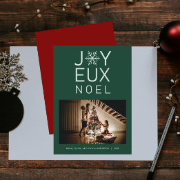 Carte Green Monochrome Joyeux Noel