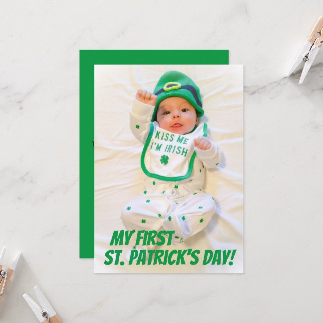 Carte Green My First St. Patrick's Day (Devant/Arrière en situation)