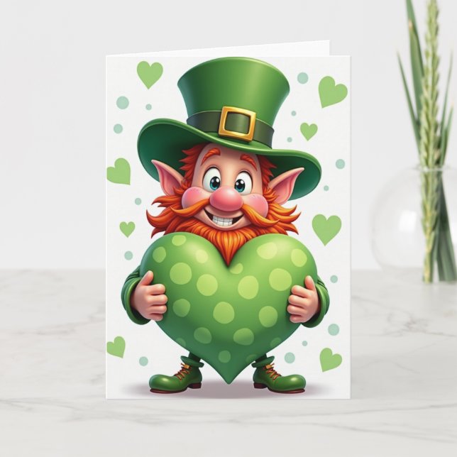 Carte Green Polka Dot Heart Card (Devant)