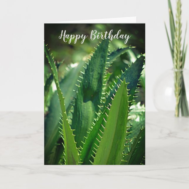 Carte Green Sea Leaf Garden Plante Joyeux anniversaire (Devant)