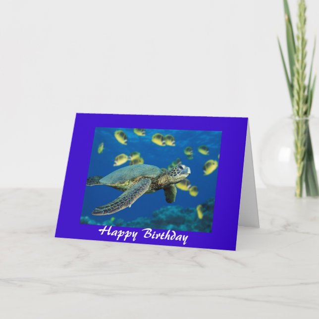 Carte Green Sea Turtle, Happy Birthday (Devant)