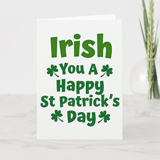 Carte Green Shamrock Irish Card (Devant)