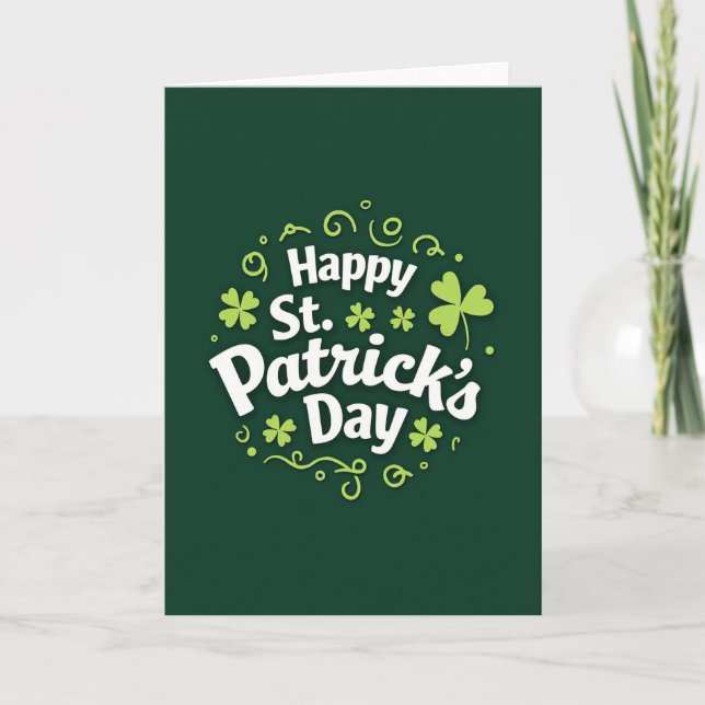 Carte Green Shamrock Pattern Day Card (Devant)