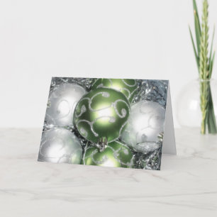 Carte 'Green & Silver Sparkle' - Joie & Luminosité
