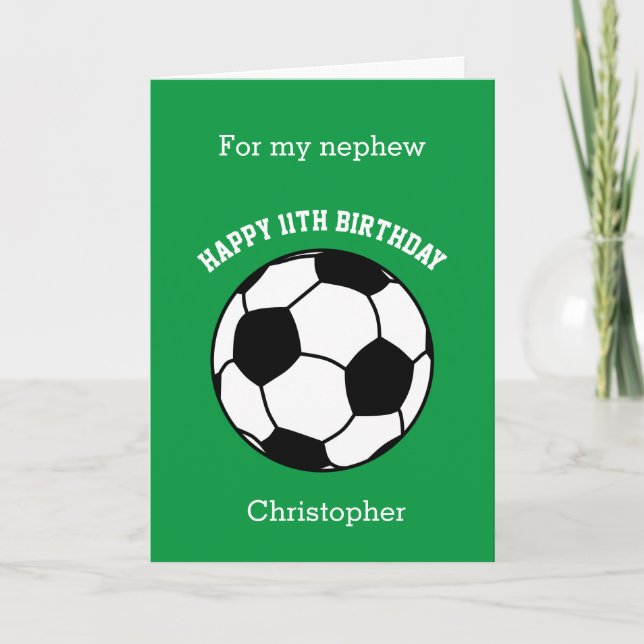 Carte Green Soccer 11e anniversaire (Devant)