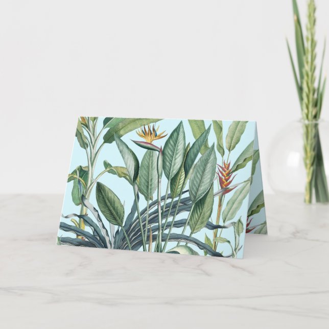 Carte Green Tropical Jungle Banana Tree Strelitzia (Devant)