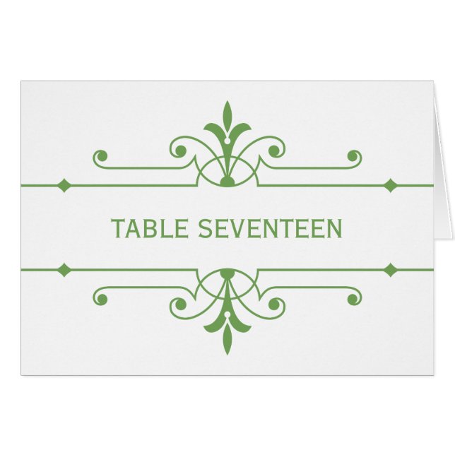 Carte Green v2 Fancy Ornamic Table Numéro (Devant horizontal)