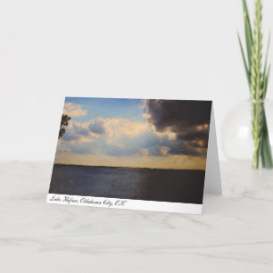 Carte Greeting Card Beautiful Lake & Clouds Painting