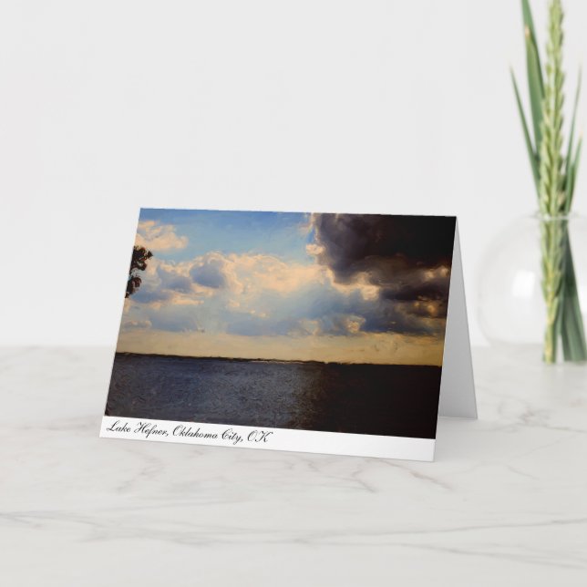 Carte Greeting Card Beautiful Lake & Clouds Painting (Devant)