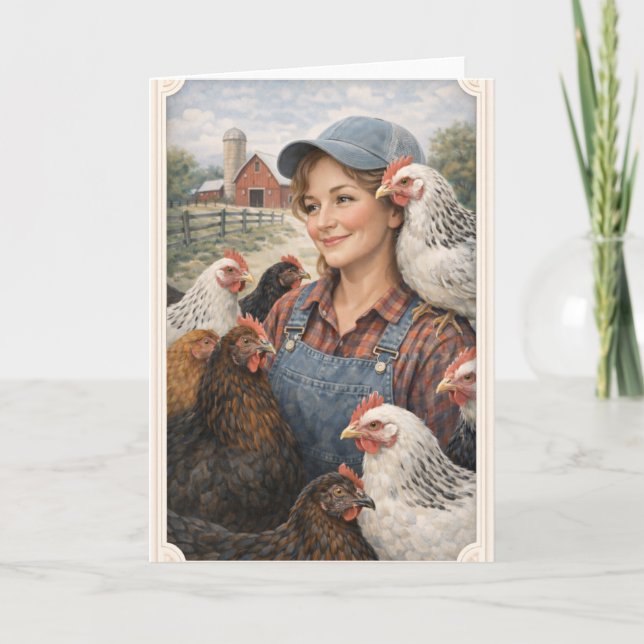 Carte Greeting Card Country Chicks  (Devant)