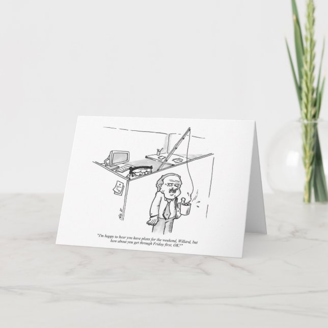 Carte Greeting Card - Fishing Cartoon - Eager Cast (Devant)