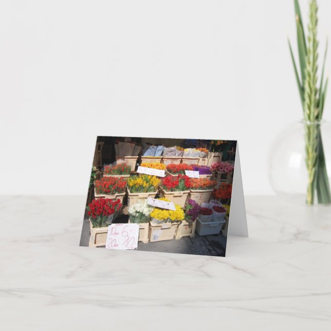 Carte Greeting card flower stall, Bavaria, Germany (Devant)