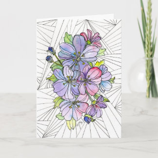 Carte Greeting Card - Lavender and Pink Flowers