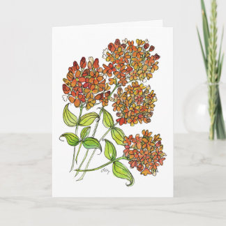 Carte Greeting Card - Orange & Yellow Butterfly Flowers