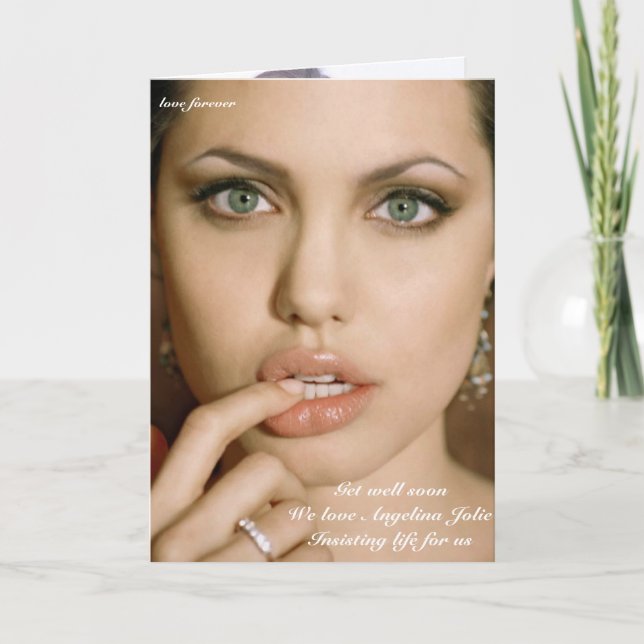 Carte Greeting Card Support Angelina Jolie (Devant)