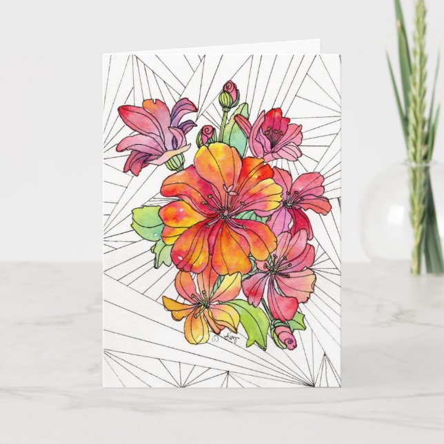 Carte Greeting Card - Vivid Flowers (Devant)