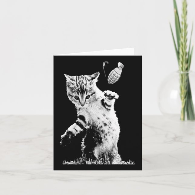 Carte Grenade à lancer de chat Drôle Kitty Grenade de ch (Devant)