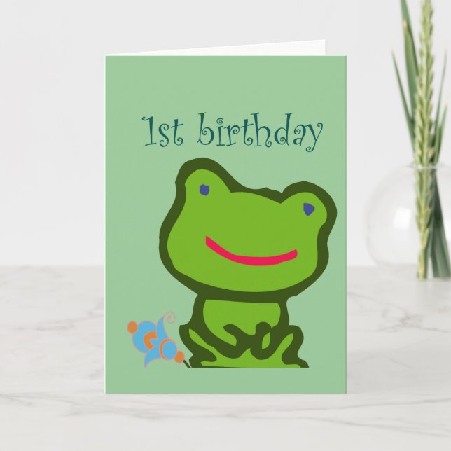 Carte Grenouille 1er anniversaire (Devant)