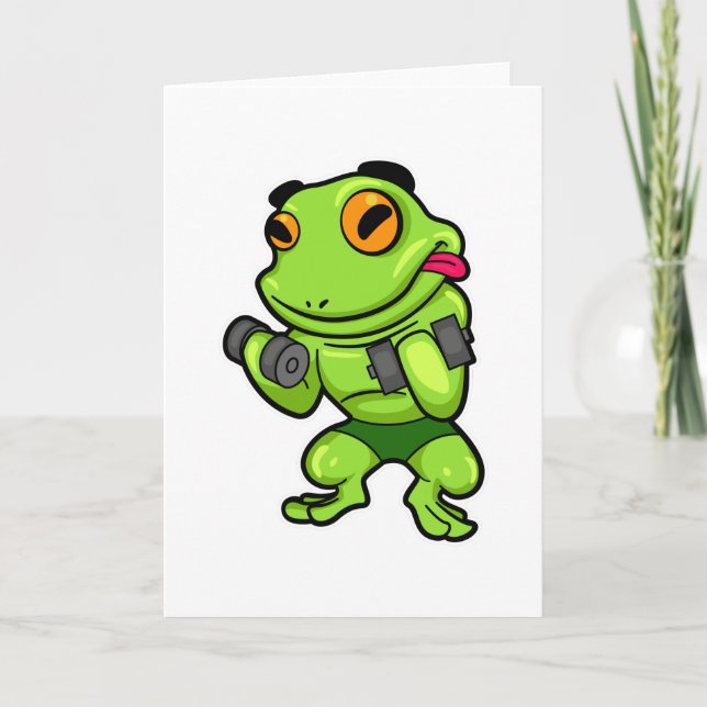 Carte Grenouille à l'entraînement des biceps avec haltèr (Devant)