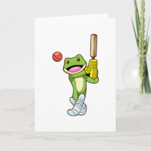Carte Grenouille au cricket avec batte de cricket