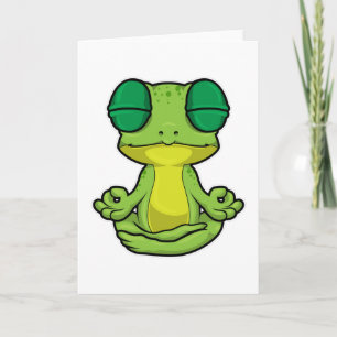 Carte Grenouille au yoga en jambe croisée