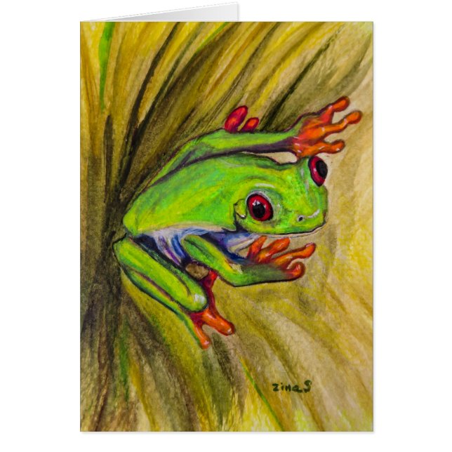 Carte Grenouille aux yeux rouges (Devant)