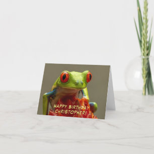 Carte Grenouille aux yeux rouges Anniversaire personnali