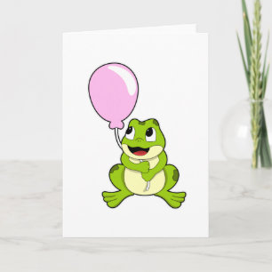 Carte Grenouille avec ballon