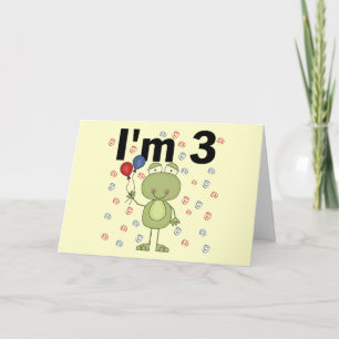 Carte Grenouille avec ballons 3e anniversaire
