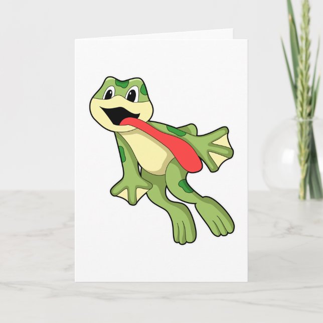 Carte Grenouille avec la langue dehors (Devant)