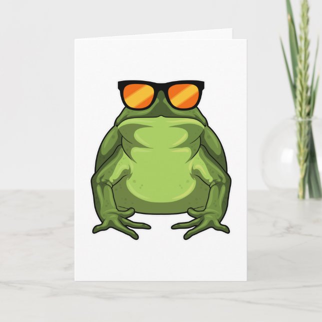 Carte Grenouille avec lunettes de soleil (Devant)