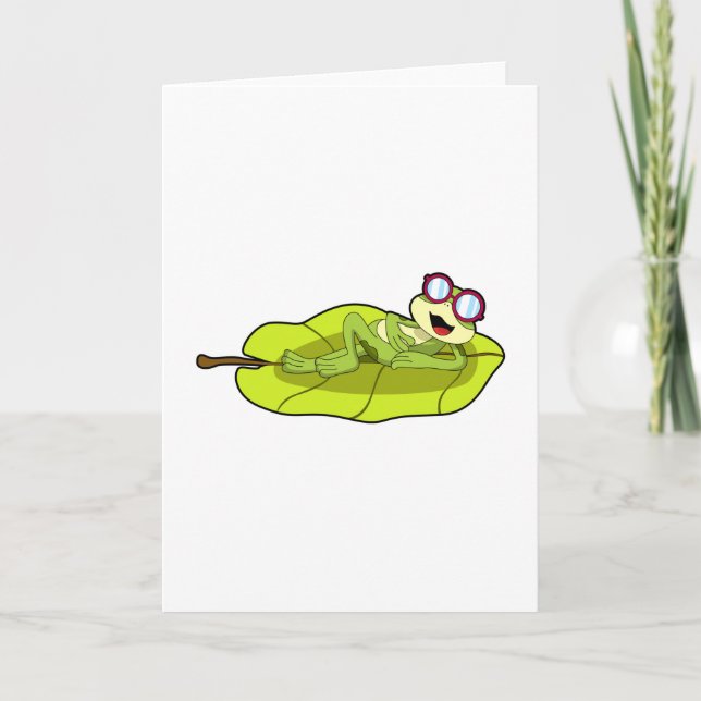 Carte Grenouille avec lunettes de soleil (Devant)