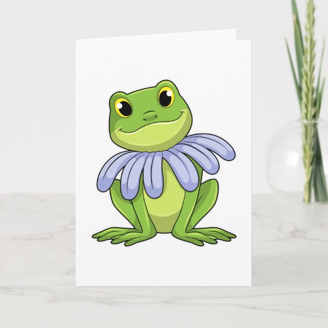 Carte Grenouille avec marguerite (Devant)