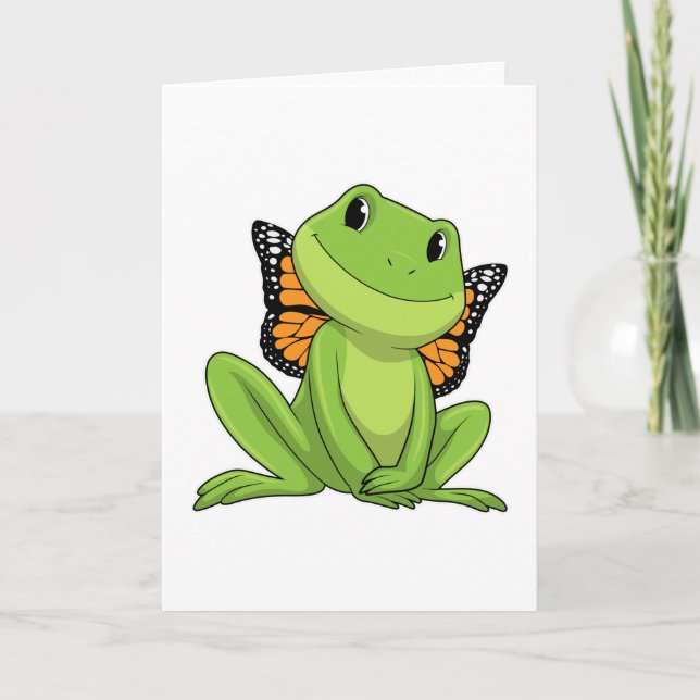 Carte Grenouille avec Papillon (Devant)
