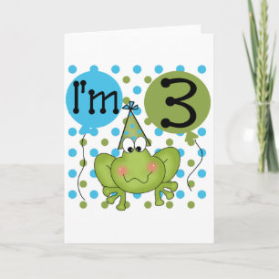 Carte Grenouille Bleue 3ème Anniversaire Tshirts et cade
