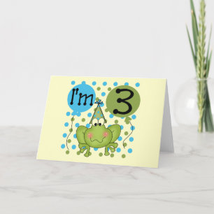 Carte Grenouille Bleue 3ème Anniversaire Tshirts et cade
