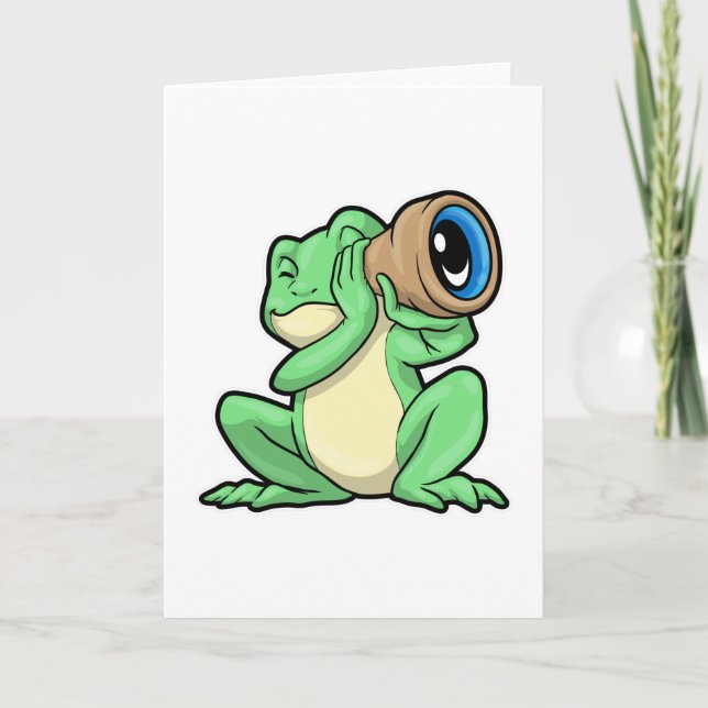 Carte Grenouille comme Astronomie avec Télescope (Devant)