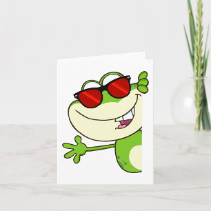 Carte Grenouille cool portant des lunettes de soleil rou