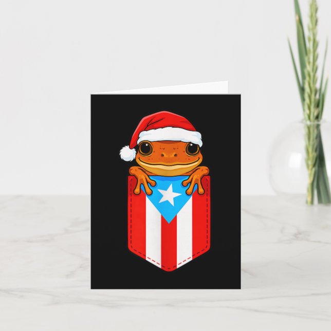 Carte Grenouille Coqui Jibaro Drapeau Porto Rico Boricua (Devant)