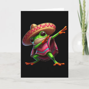 Carte Grenouille Dabbing Sombrero Poncho Cinco De Mayo M