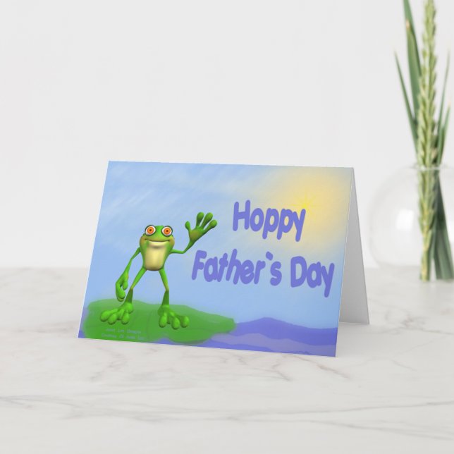 Carte Grenouille d'anniversaire Hoppy (Devant)