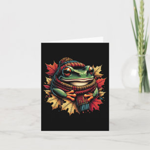 Carte Grenouille d'automne Feuilles tombantes Ambiance s