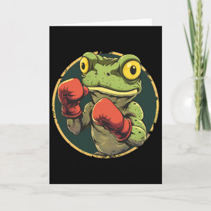 Carte Grenouille de boxe avec gants de boxe Kickboxing D