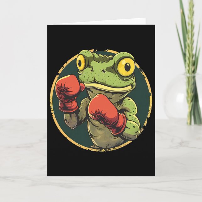 Carte Grenouille de boxe avec gants de boxe Kickboxing D (Devant)