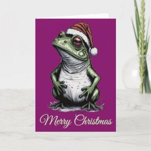 Carte Grenouille de Noël Cottagecore Vintage victorien