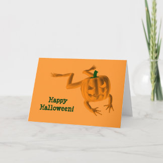Carte Grenouille d'Halloween orange